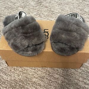Toddler gray ugg slides with box. Size 7. Worn a few times still looks brand new